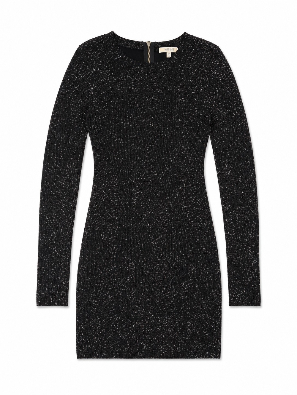 Lavender Brown Black Y2K Metallic Long-Sleeve Bodycon Dress Size Medium
